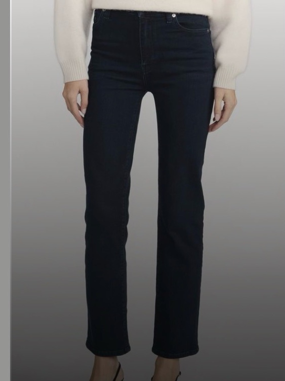 7 For All Mankind Straight Leg Jeans - Dark Blue/Black